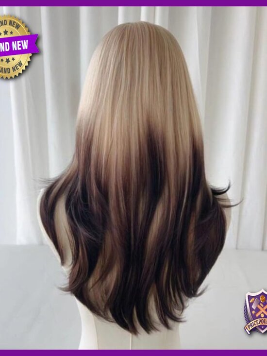 26 Inch Human Hair Wig HD Lace Front Glueless Layered Straight Heat Resistant main image 5